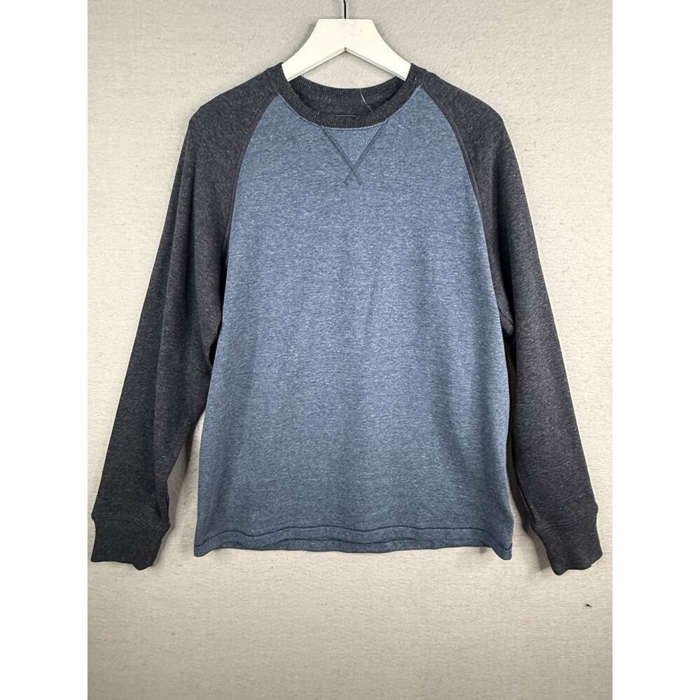 L.L.Bean Double-Knit Cotton Slightly Fitted Shirt Mens M Blue Raglan Sleeve NEW